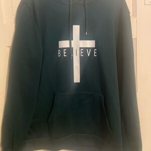 Believe Cross Hoodie - Dark Green